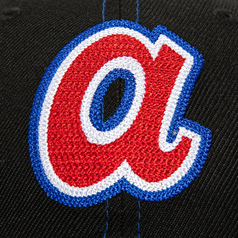 New Era 9Fifty Retro Crown Atlanta Braves 1972 All Star Year Patch Snapback Hat - Black, Royal New Era