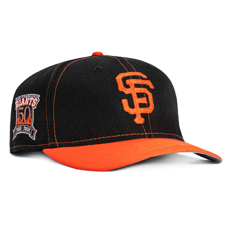New Era 9Fifty Retro Crown San Francisco Giants 50th Anniversary Patch Snapback Hat - Black, Orange New Era