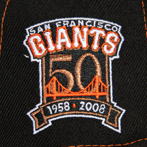 New Era 9Fifty Retro Crown San Francisco Giants 50th Anniversary Patch Snapback Hat - Black, Orange New Era