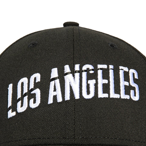 New Era 39Thirty Los Angeles Dodgers Script Stretch Fitted Hat - Black, White New Era