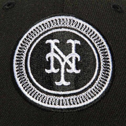 New Era 39Thirty New York Mets Stretch Fitted Hat - Black, White New Era