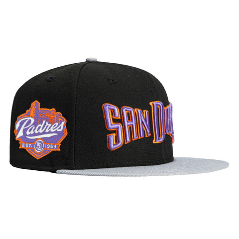 New Era 59Fifty San Diego Padres Logo Patch San Diego Hat - Black, Grey New Era