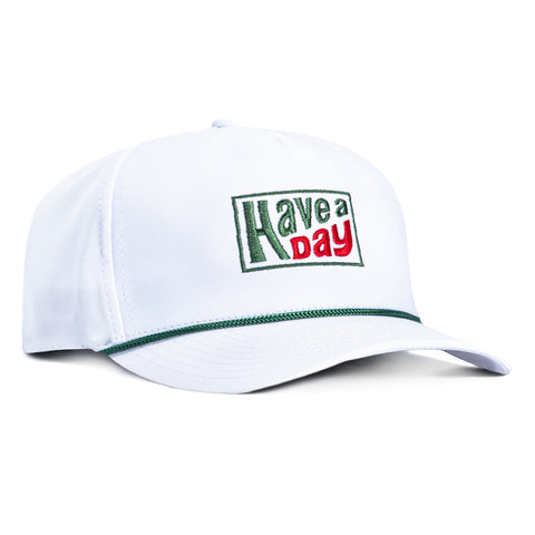 Breezy Golf Have A Day Retro Rope Snapback Hat - White Hat Club