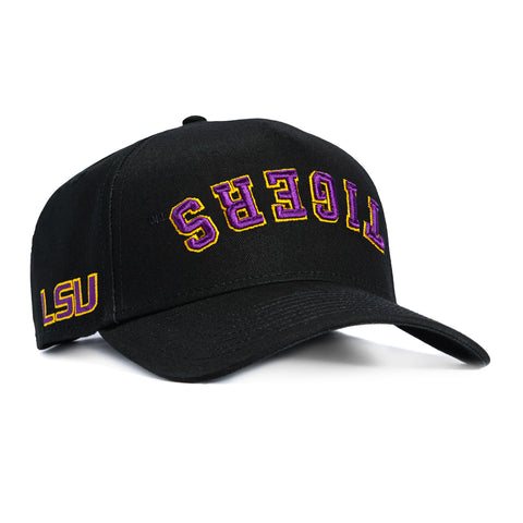 No Rivals LSU Tigers Logo Patch Upside Down Arch Snapback Hat - Black No Rivals