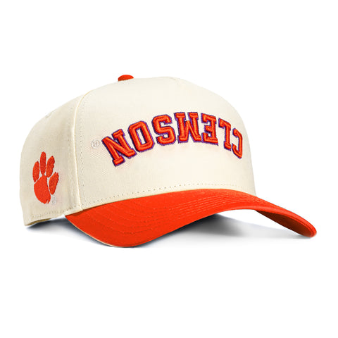 No Rivals Clemson Tigers Logo Patch Upside Down Arch Snapback Hat - Stone, Orange No Rivals