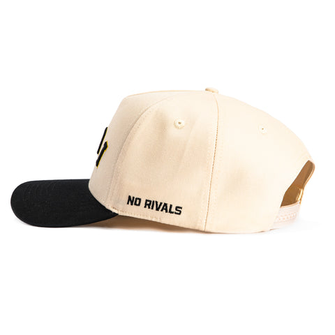 No Rivals Iowa Hawkeyes Logo Patch Upside Down Arch Snapback Hat - Stone, Black No Rivals