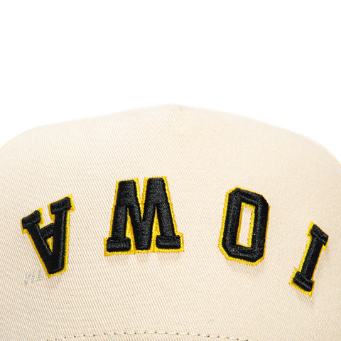 No Rivals Iowa Hawkeyes Logo Patch Upside Down Arch Snapback Hat - Stone, Black No Rivals