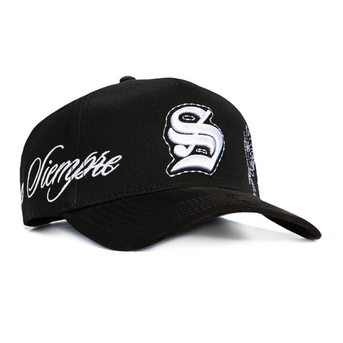Sworn To Us Poetry in Motion Suede Snapback Hat - Black, Black, White Sworn To Us
