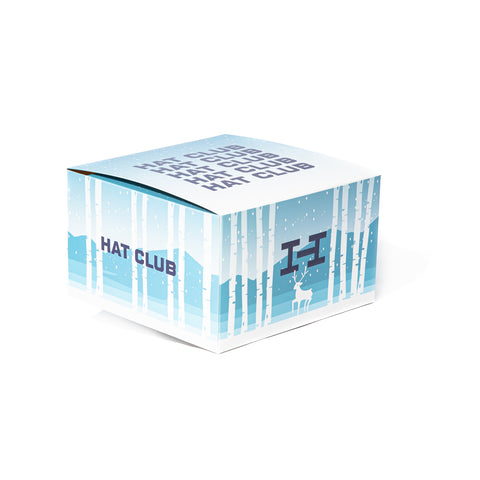 Hat Club Holiday Display Gift Box - White, Light Blue Hat Club
