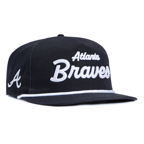 New Era 9Fifty Atlanta Braves Team Text Snapback Hat - Navy