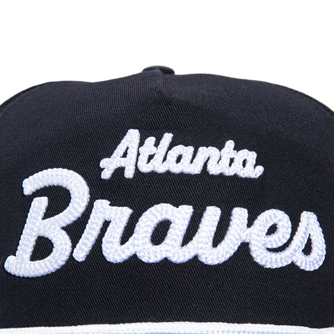 New Era 9Fifty Atlanta Braves Team Text Snapback Hat - Navy