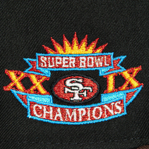 New Era 59Fifty San Francisco 49ers 1995 Super Bowl Champions Patch Word Hat - Black, Brown New Era