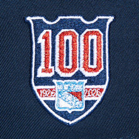 New Era 59Fifty New York Rangers 100th Anniversary Patch Hat - Navy, Black New Era