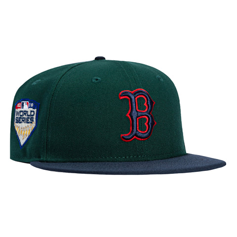 New Era 59Fifty Boston Red Sox 2018 World Series Patch Hat - Green, Navy, Red New Era
