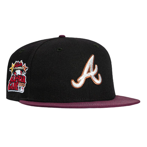 New Era 59Fifty Atlanta Braves 2000 All Star Game Patch Hat - Black, Maroon, Metallic Copper New Era
