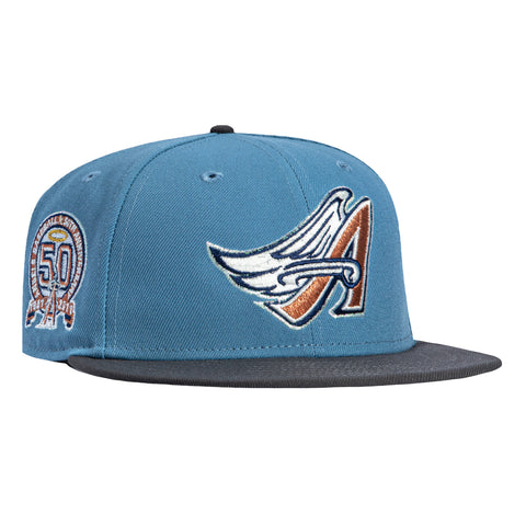 New Era 59Fifty Los Angeles Angels 50th Anniversary Patch 1997 Hat - Indigo, Graphite, Metallic Copper New Era