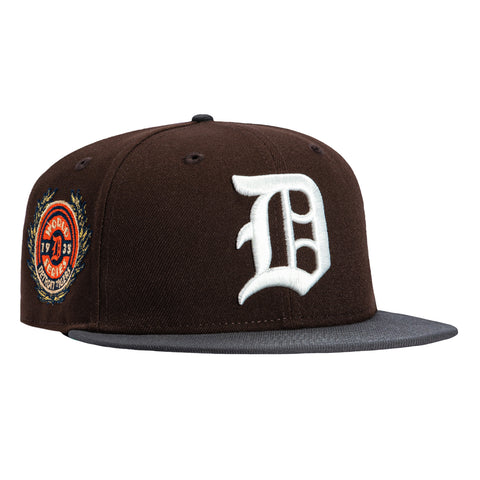 New Era 59Fifty Detroit Tigers 1935 World Series Patch Hat - Brown, Graphite New Era