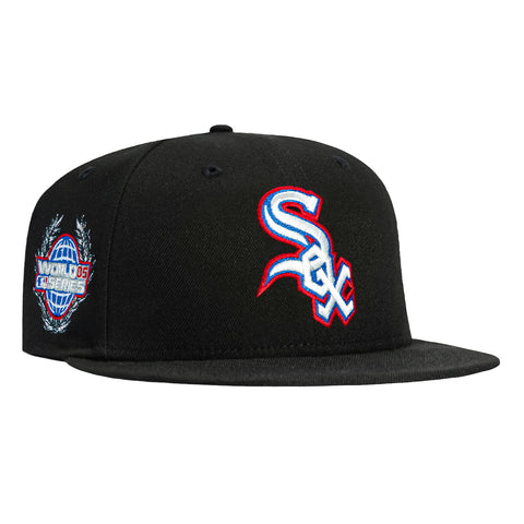 New Era 59Fifty Chicago White Sox 2005 World Series Patch Hat - Black, Ivory, Royal, Red New Era