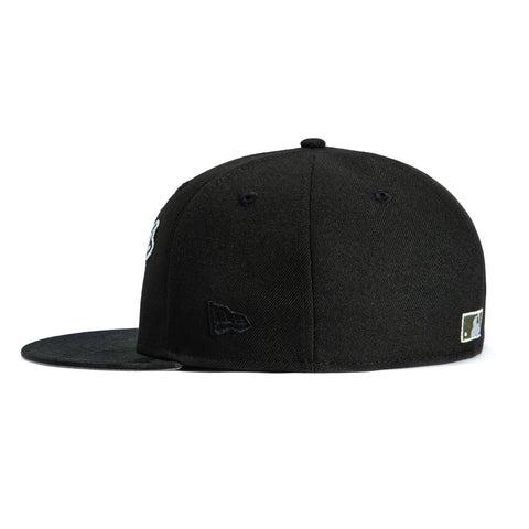 New Era 59Fifty Los Angeles Dodgers 1981 World Series Patch Script Hat - Black, Black Camo New Era