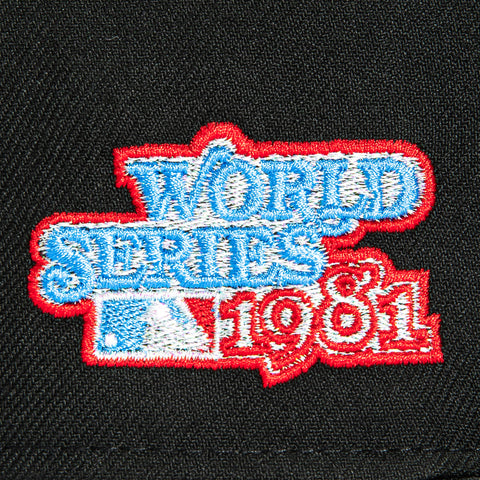 New Era 59Fifty Los Angeles Dodgers 1981 World Series Patch Script Hat - Black, Black Camo New Era