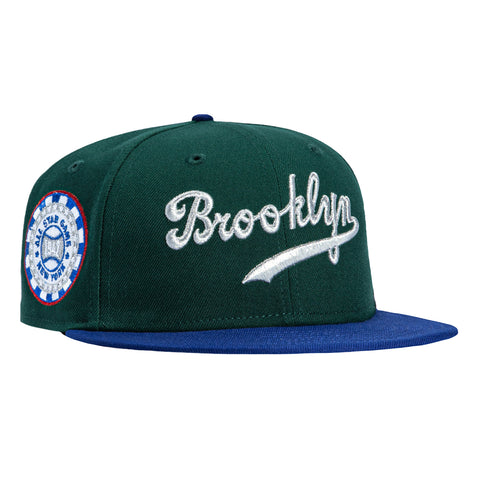 New Era 59Fifty Brooklyn Dodgers 1942 All Star Game Patch Script Hat - Green, Royal, Metallic Silver New Era