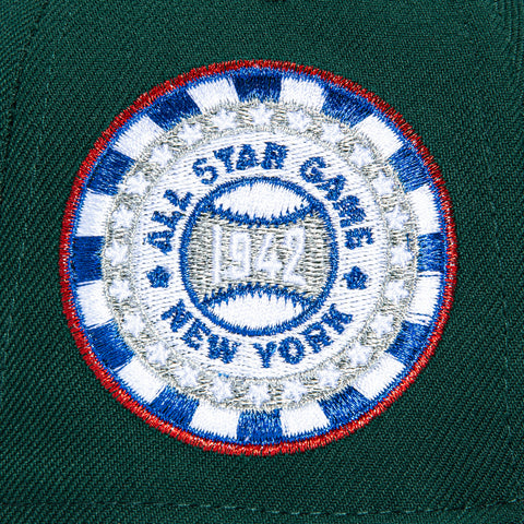 New Era 59Fifty Brooklyn Dodgers 1942 All Star Game Patch Script Hat - Green, Royal, Metallic Silver New Era