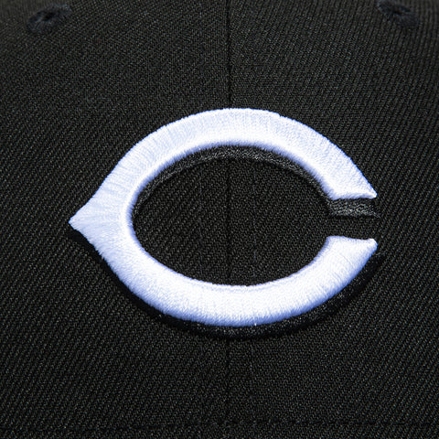 New Era 59Fifty Cincinnati Reds 150th Anniversary Patch Hat - Black, White New Era