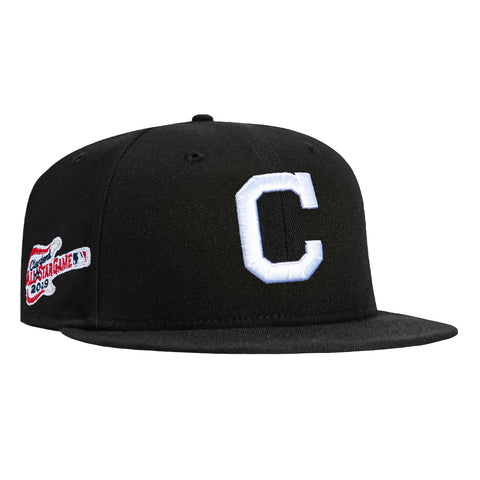 New Era 59Fifty Cleveland Indians 2019 All Star Game Patch Hat - Black, White New Era
