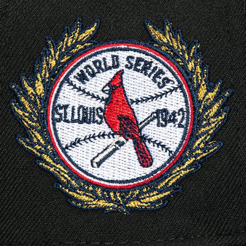 New Era 59Fifty St Louis Cardinals 1942 World Series Patch Hat - Black, White New Era