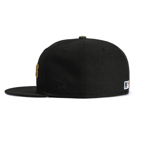 New Era 59Fifty Los Angeles Dodgers 8 Strike Patch Old English Hat - Black, Olive, Orange New Era