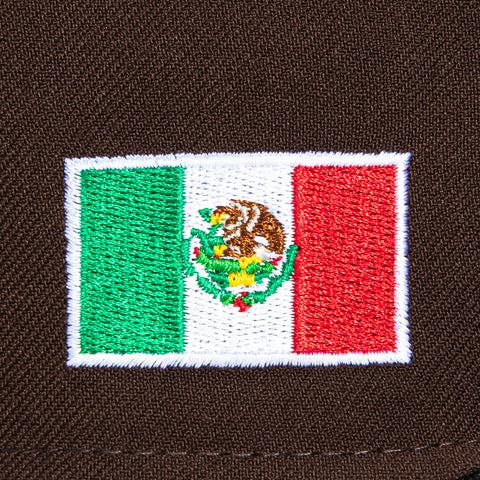 New Era 59Fifty Mexico El Tricolor Mexico Flag Patch Script Pink UV Hat - Brown, Black New Era
