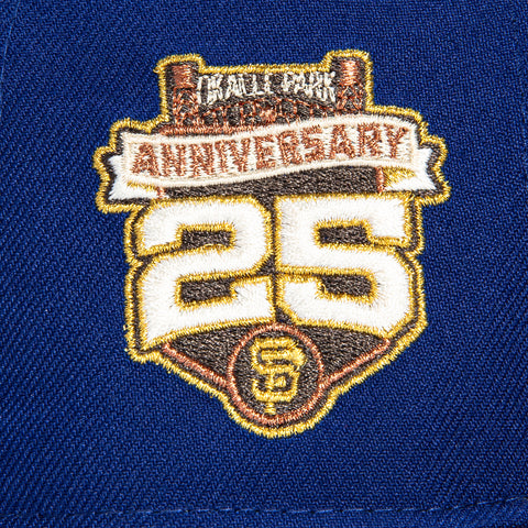 New Era 59Fifty San Francisco Giants 25th Anniversary Stadium Patch Script Hat - Royal, Brown New Era