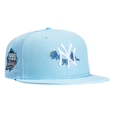 New Era 59Fifty New York Yankees 1999 World Series Patch Rose Royal UV Hat - Light Blue New Era