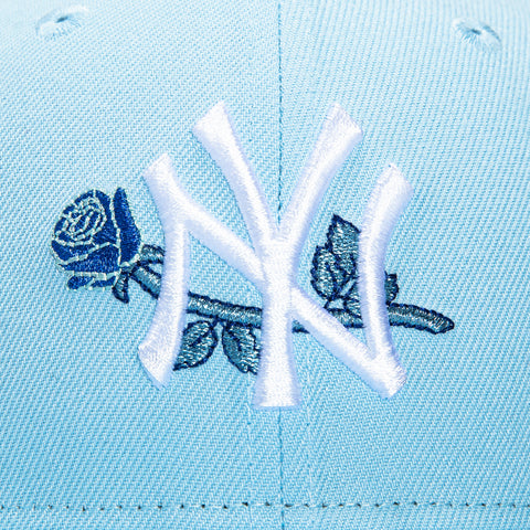 New Era 59Fifty New York Yankees 1999 World Series Patch Rose Royal UV Hat - Light Blue New Era