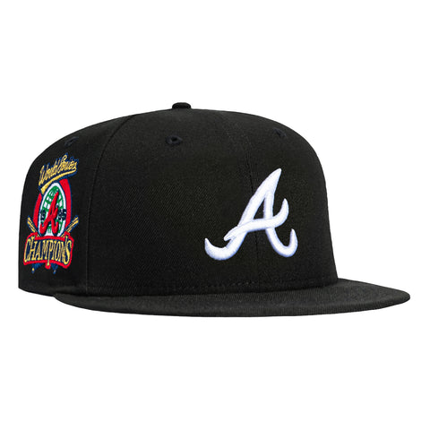 New Era 59Fifty Atlanta Braves 1995 World Series Champions Patch Hat - Black, White New Era