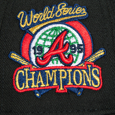 New Era 59Fifty Atlanta Braves 1995 World Series Champions Patch Hat - Black, White New Era