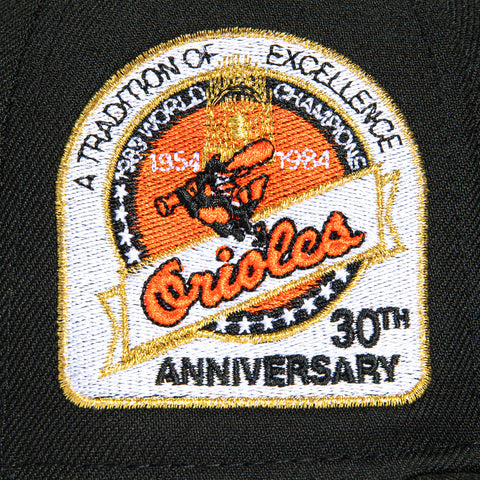 New Era 59Fifty Baltimore Orioles 30th Anniversary Champions Patch Alternate Hat - Black, White New Era
