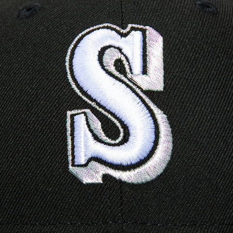New Era 59Fifty Seattle Mariners 35th Anniversary Patch 1987 Hat - Black, White New Era