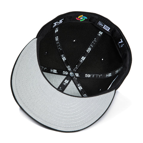 New Era 59Fifty Mexico World Baseball Classic Mexico Flag Patch Hat - Black, Metallic Gold New Era