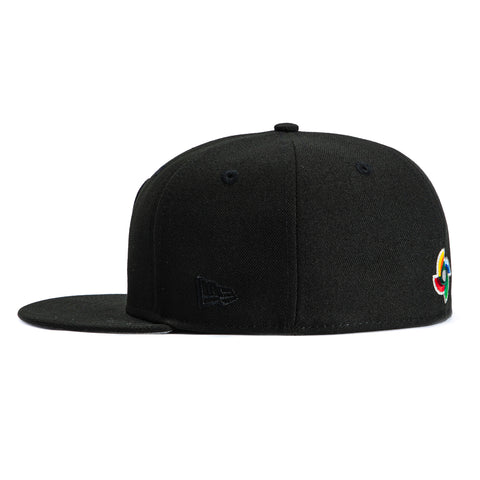 New Era 59Fifty Mexico World Baseball Classic Mexico Flag Patch Hat - Black, Metallic Gold New Era