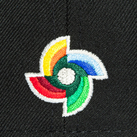 New Era 59Fifty Mexico World Baseball Classic Mexico Flag Patch Hat - Black, Metallic Gold New Era