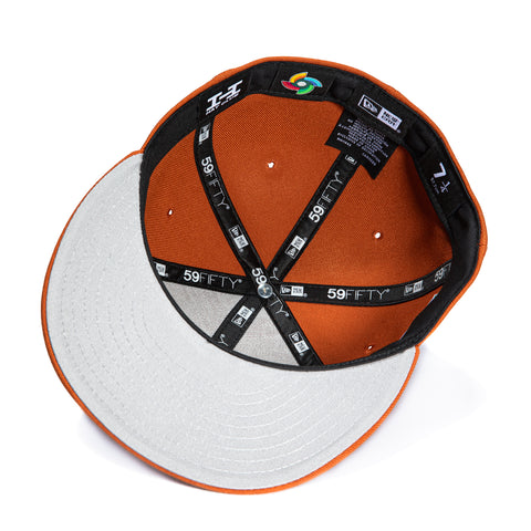 New Era 59Fifty Mexico World Baseball Classic Mexico Flag Patch Hat - Burnt Orange, Brown, Metallic Copper New Era