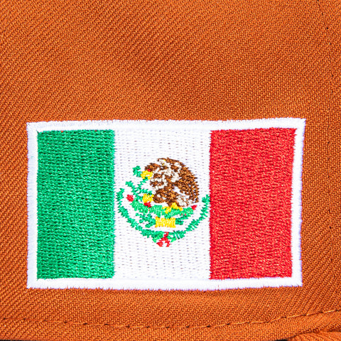New Era 59Fifty Mexico World Baseball Classic Mexico Flag Patch Hat - Burnt Orange, Brown, Metallic Copper New Era