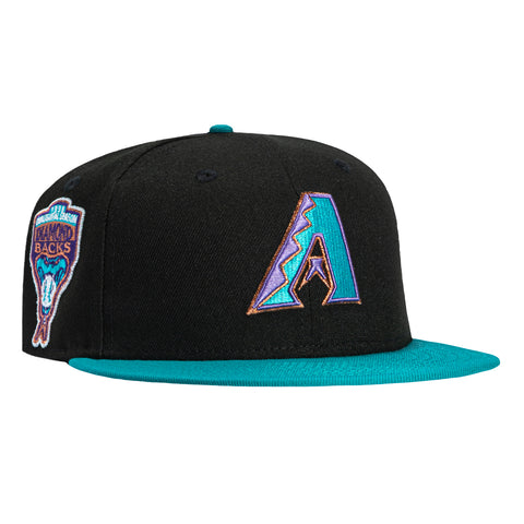 New Era 59Fifty Arizona Diamondbacks Inaugural Patch A Hat - Black, Teal, Metallic Copper New Era
