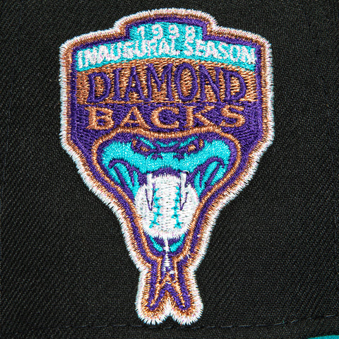 New Era 59Fifty Arizona Diamondbacks Inaugural Patch A Hat - Black, Teal, Metallic Copper New Era