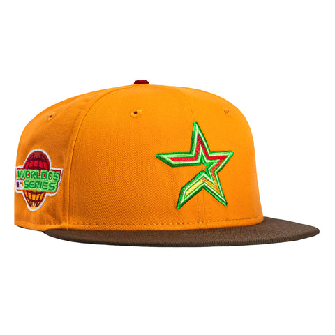New Era 59Fifty Houston Astros 2005 World Series Patch 2000 Gradient Brick UV Hat - Light Orange, Brown New Era