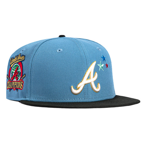 New Era 59Fifty Atlanta Braves 1995 World Series Champions Patch Stars Hat - Indigo, Black New Era
