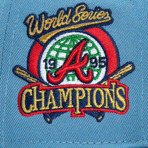 New Era 59Fifty Atlanta Braves 1995 World Series Champions Patch Stars Hat - Indigo, Black New Era