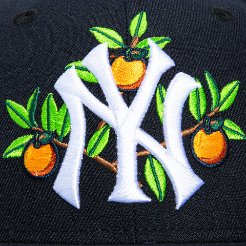 New Era 59Fifty New York Yankees Cooperstown 2025 Hall of Fame Patch Grapefruit Hat - Navy New Era