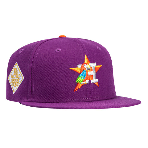 New Era 59Fifty Houston Astros 2017 World Series Patch Parrot Hat - Purple New Era